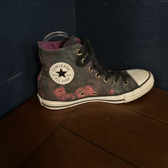 Converse Chuck Taylor All Star Pro High Top Pink Flowers W/Green SZ 8 Wms -6 Men - Picture 8 of 13